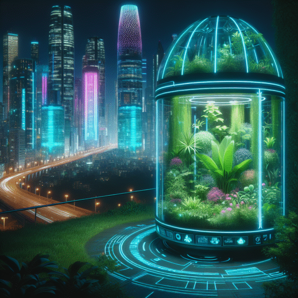 Neon Oasis: Urban Biophilia Pods