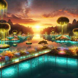 Ethereal Cascade: The Floating Gardens of Lumina